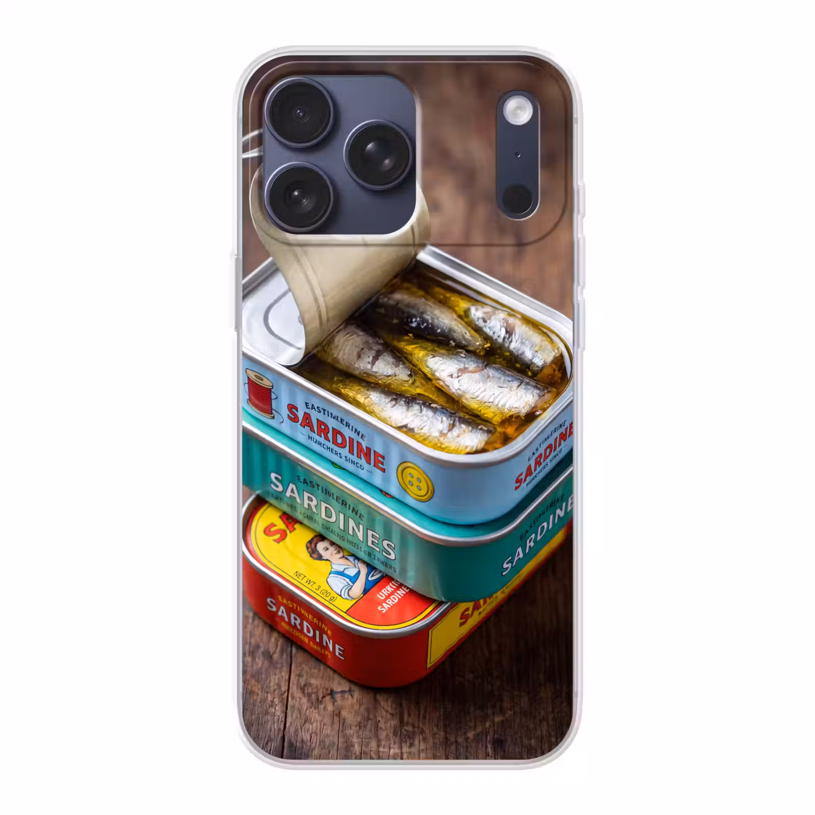 Telefoonhoesje Softcase - Vis - Blikjes - Keuken — 1