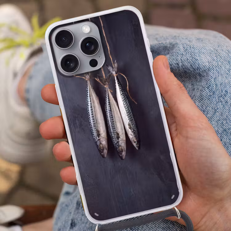 Telefoonhoesje met koord - Drie vissen - Touw — 2