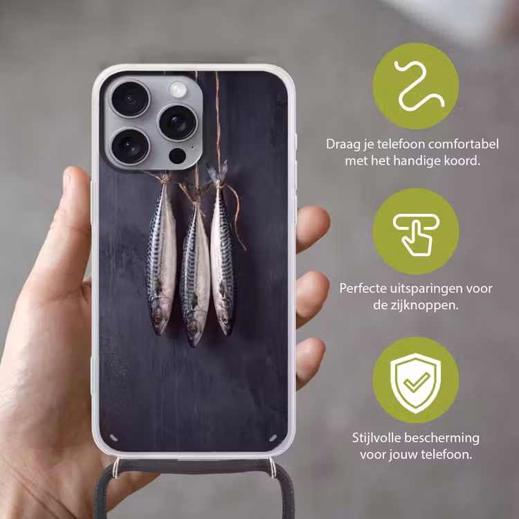 Telefoonhoesje met koord - Drie vissen - Touw — 4