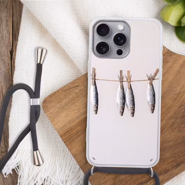 Telefoonhoesje met koord - Vis - Hangend - Eten — 3
