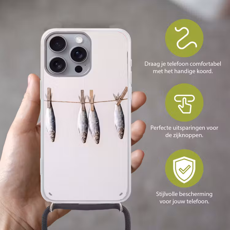 Telefoonhoesje met koord - Vis - Hangend - Eten — 4