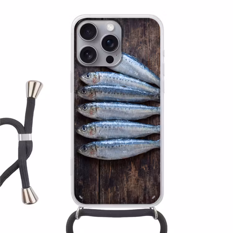 Telefoonhoesje met koord - Vis - Hout - Eten — 1
