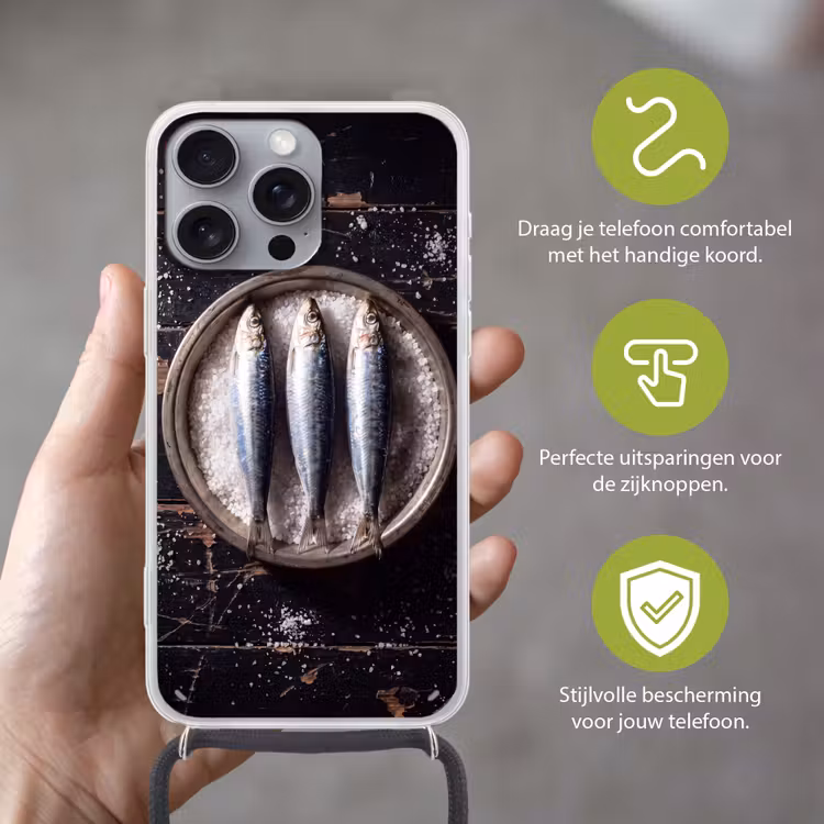 Telefoonhoesje met koord - Vis - Zout - Eten — 4
