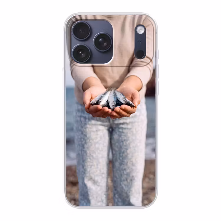 Telefoonhoesje Softcase - Vis - Handen - Natuur — 1