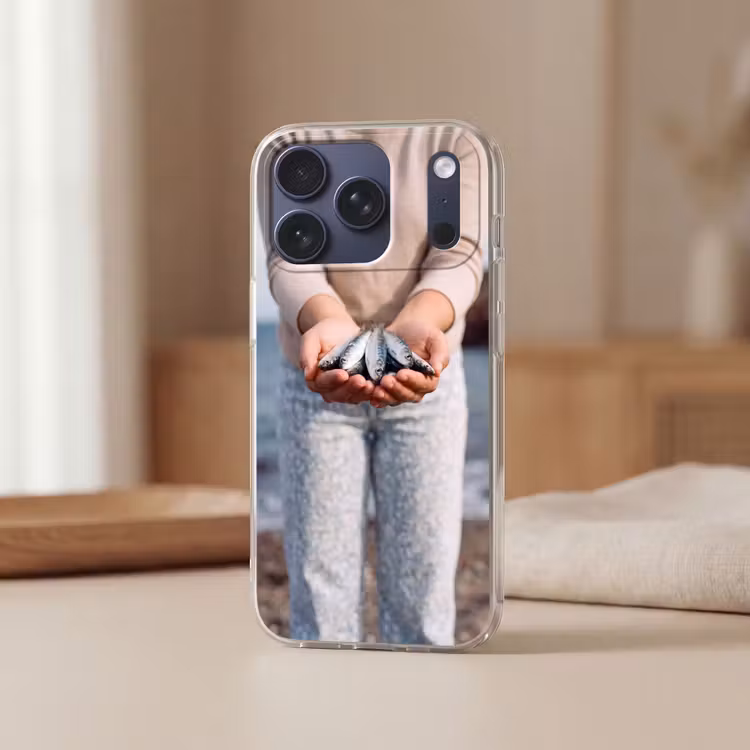 Telefoonhoesje Softcase - Vis - Handen - Natuur — 3