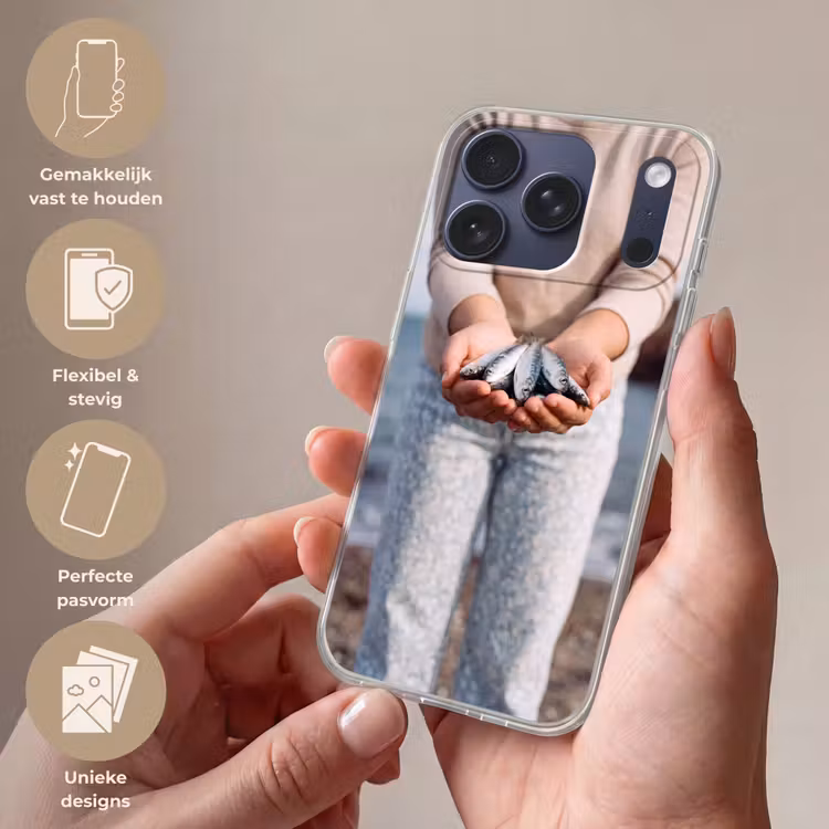 Telefoonhoesje Softcase - Vis - Handen - Natuur — 4