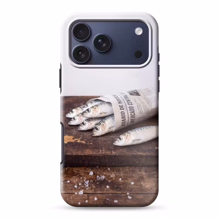 Telefoonhoesje Toughcase - Sardientje - krant - snijplank — 1
