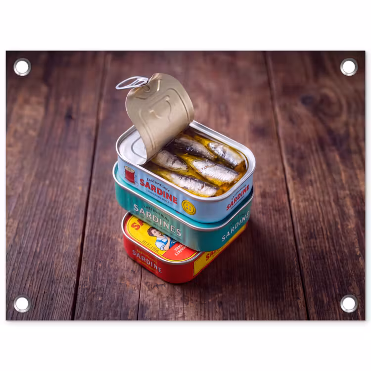 Tuinposter - Vis - Blikjes - Keuken — 1