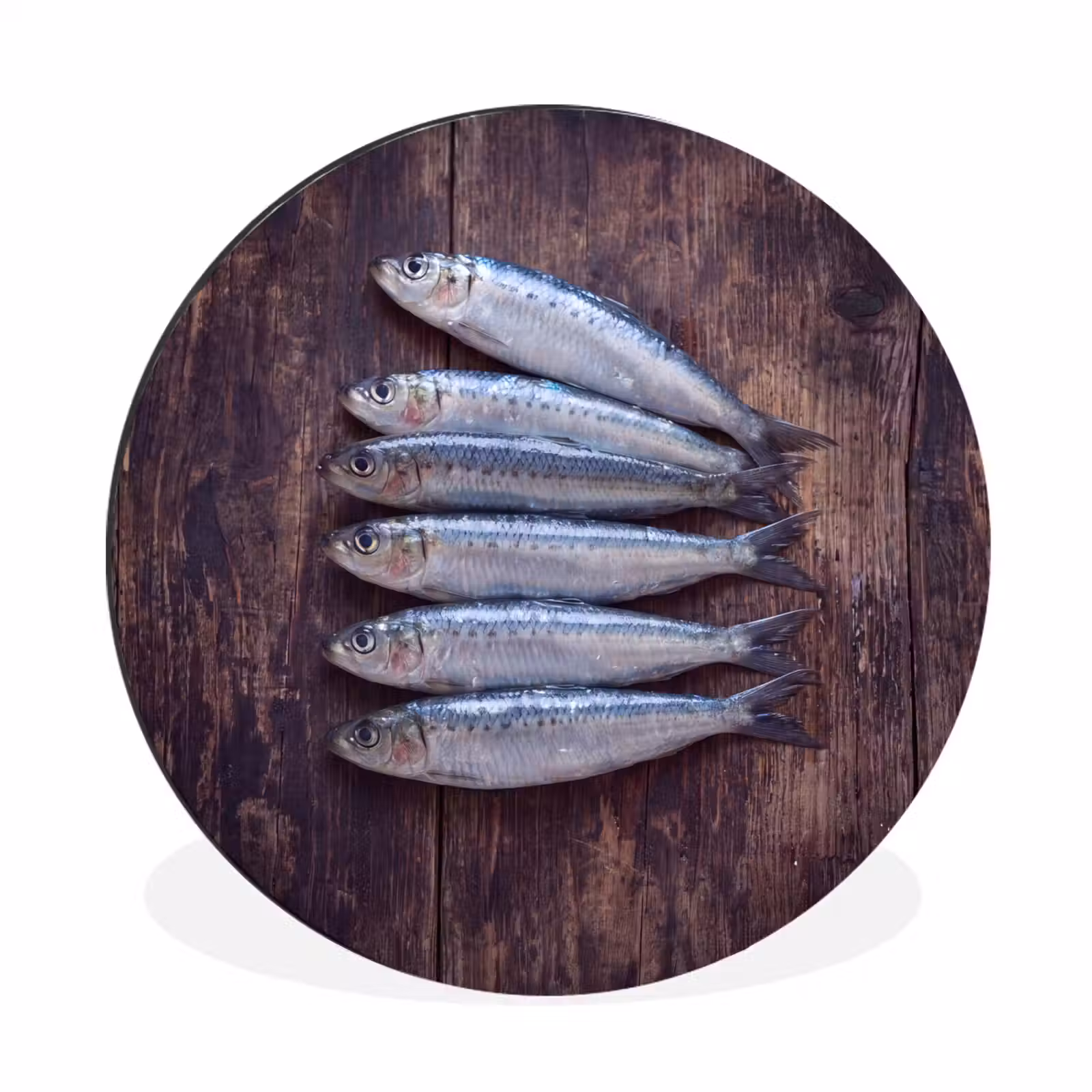 Wandcirkel - Aluminium - Vis - Hout - Eten — 1