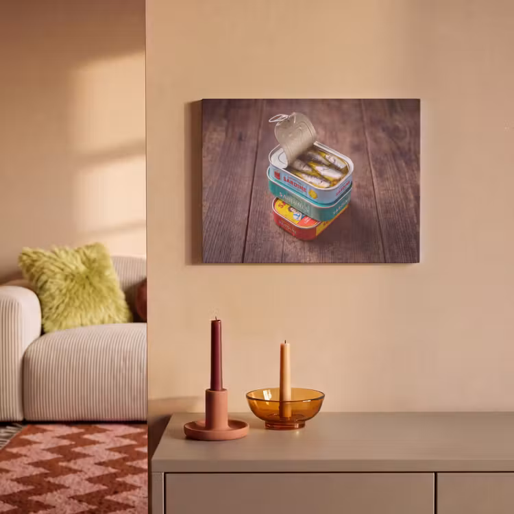 Akoestisch schilderij - Vis - Blikjes - Keuken — 2