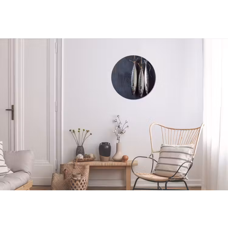 Wandcirkel - Aluminium - Drie vissen - Touw — 2
