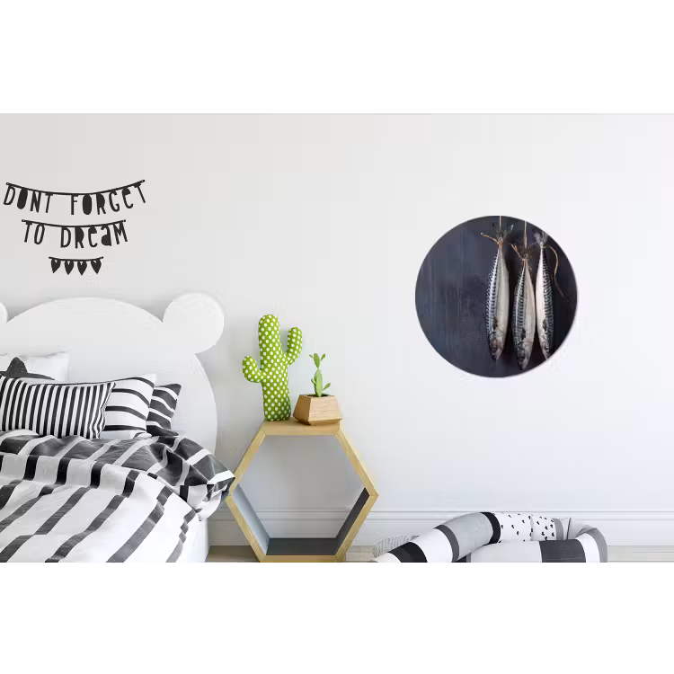 Wandcirkel - Aluminium - Drie vissen - Touw — 5
