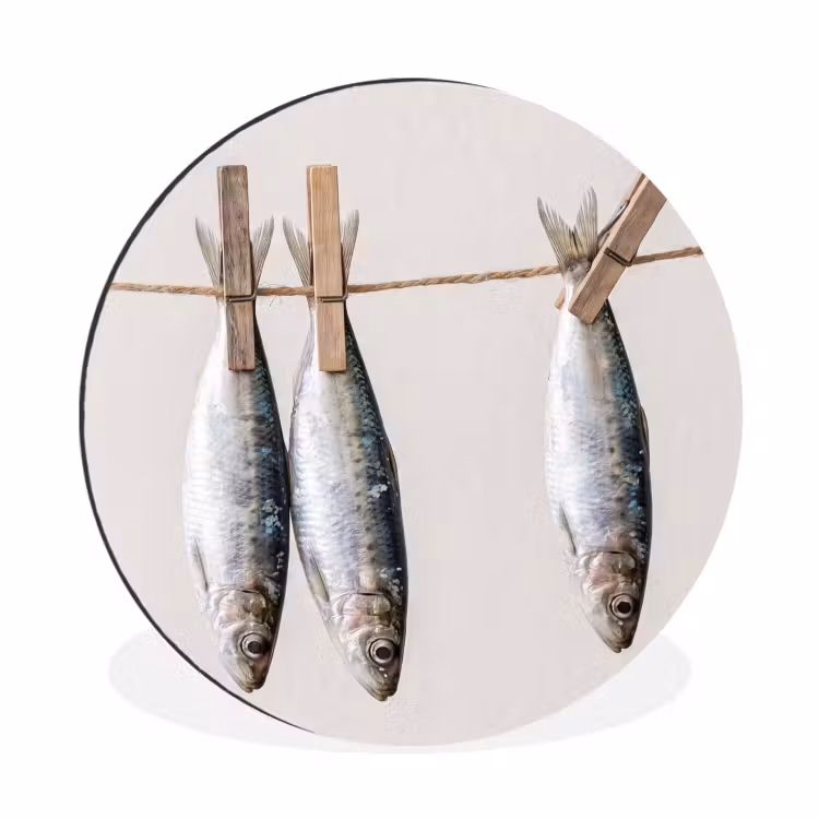 Wandcirkel - Aluminium - Vis - Hangend - Eten — 1