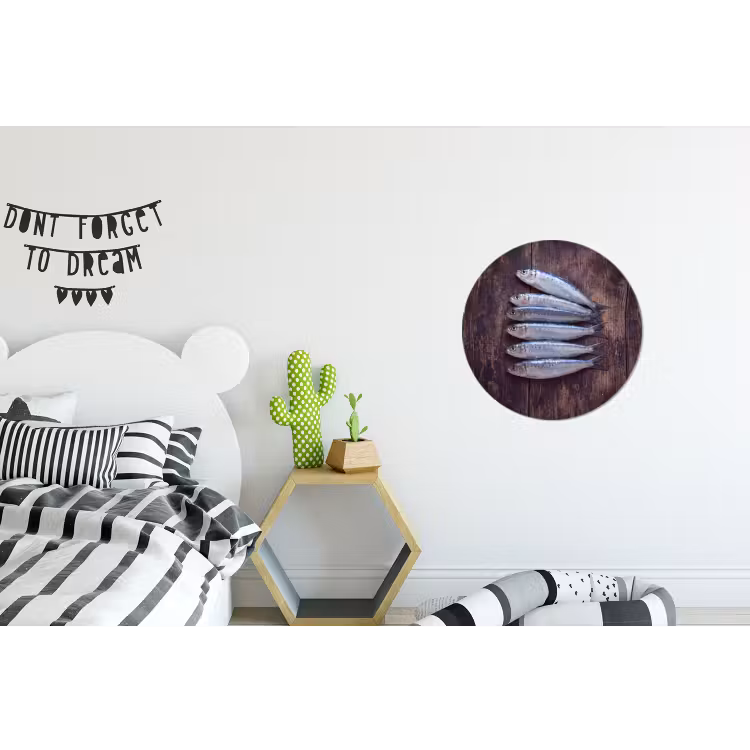 Wandcirkel - Aluminium - Vis - Hout - Eten — 5