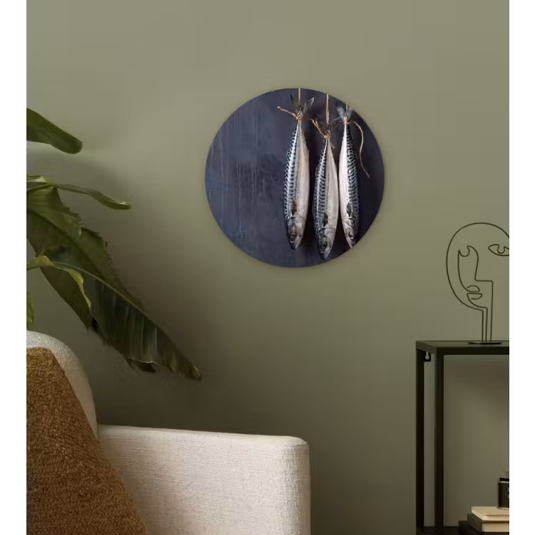 Wandcirkel - Glas - Drie vissen - Touw — 3