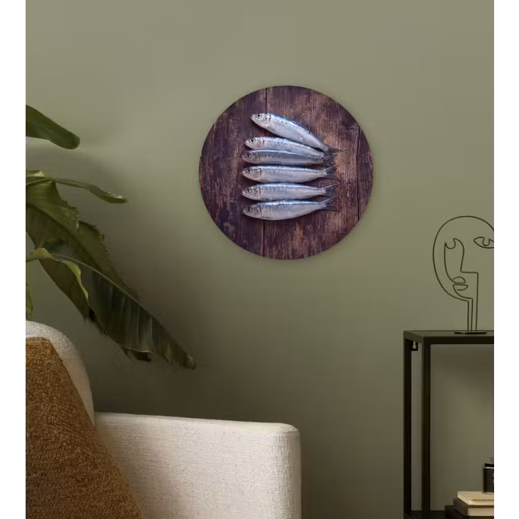 Wandcirkel - Glas - Vis - Hout - Eten — 3