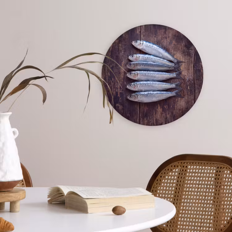 Wandcirkel - Glas - Vis - Hout - Eten — 4