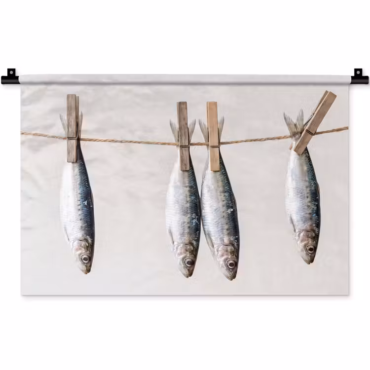 Wandkleed - Vis - Hangend - Eten — 1