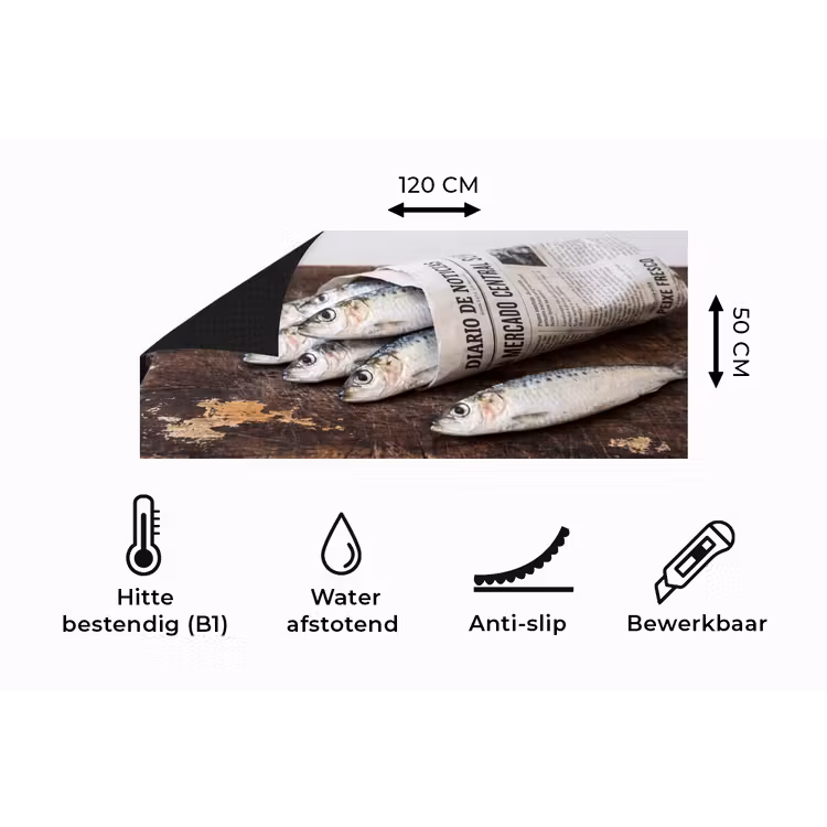 Keukenloper - Sardientje - krant - snijplank — 5