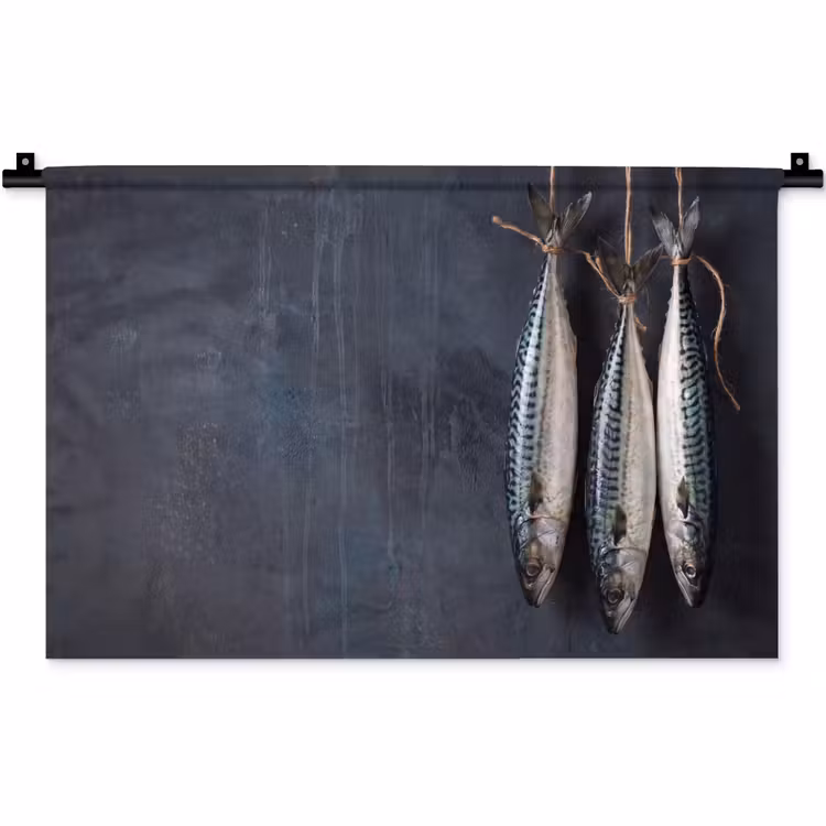 Wandkleed - Drie vissen - Touw — 1