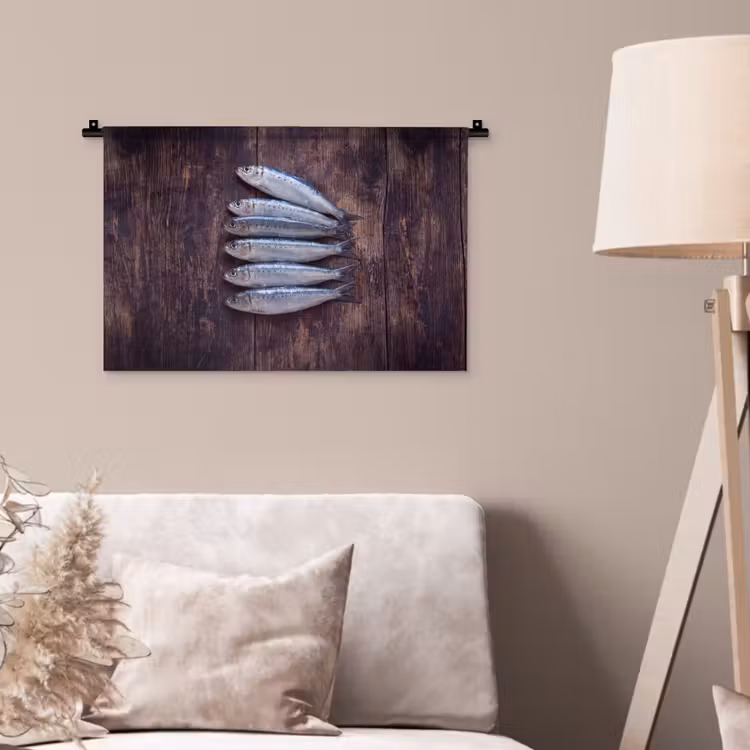 Wandkleed - Vis - Hout - Eten — 2