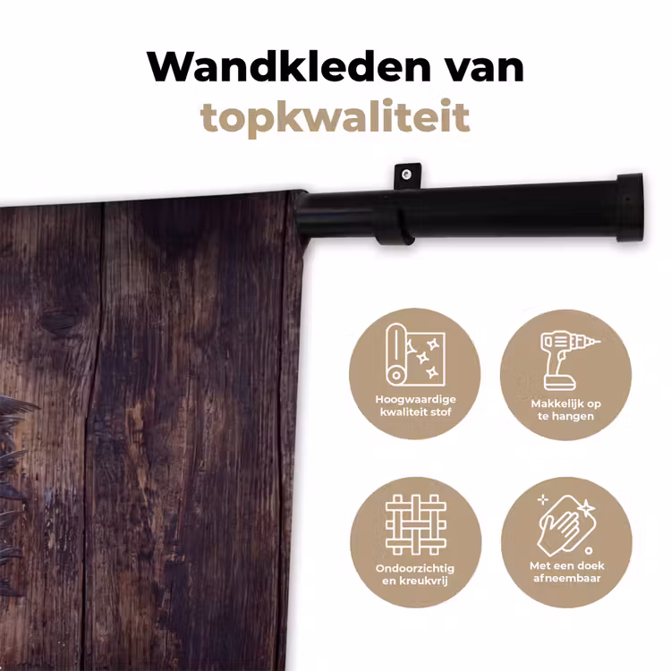 Wandkleed - Vis - Hout - Eten — 3