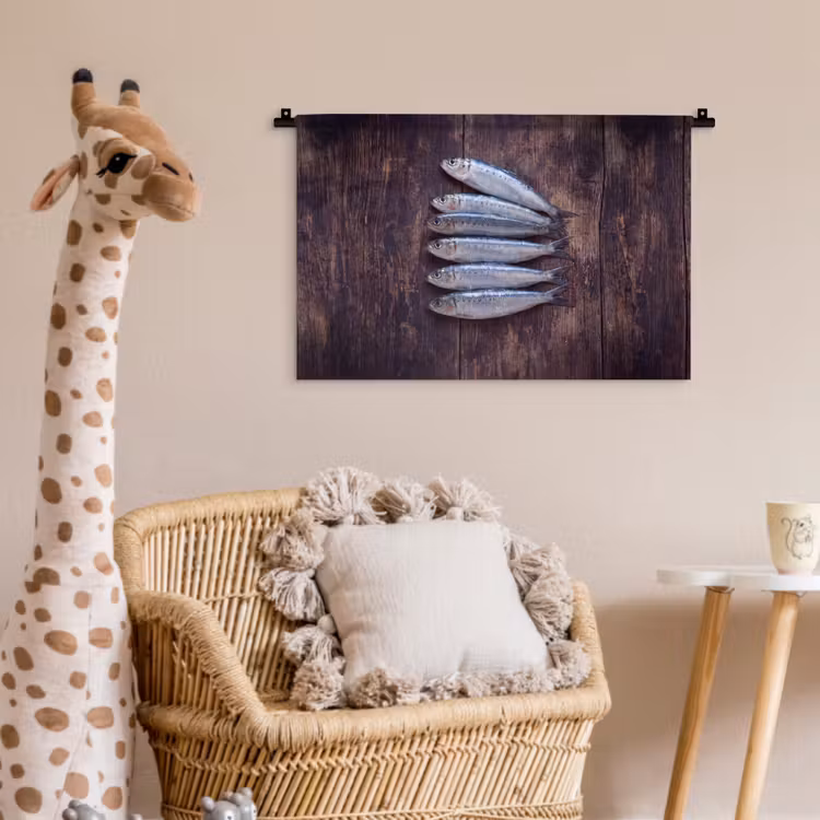 Wandkleed - Vis - Hout - Eten — 5