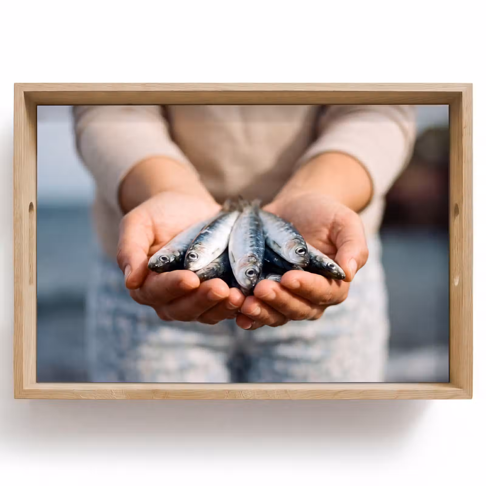 Dienblad - Vis - Handen - Natuur — 1