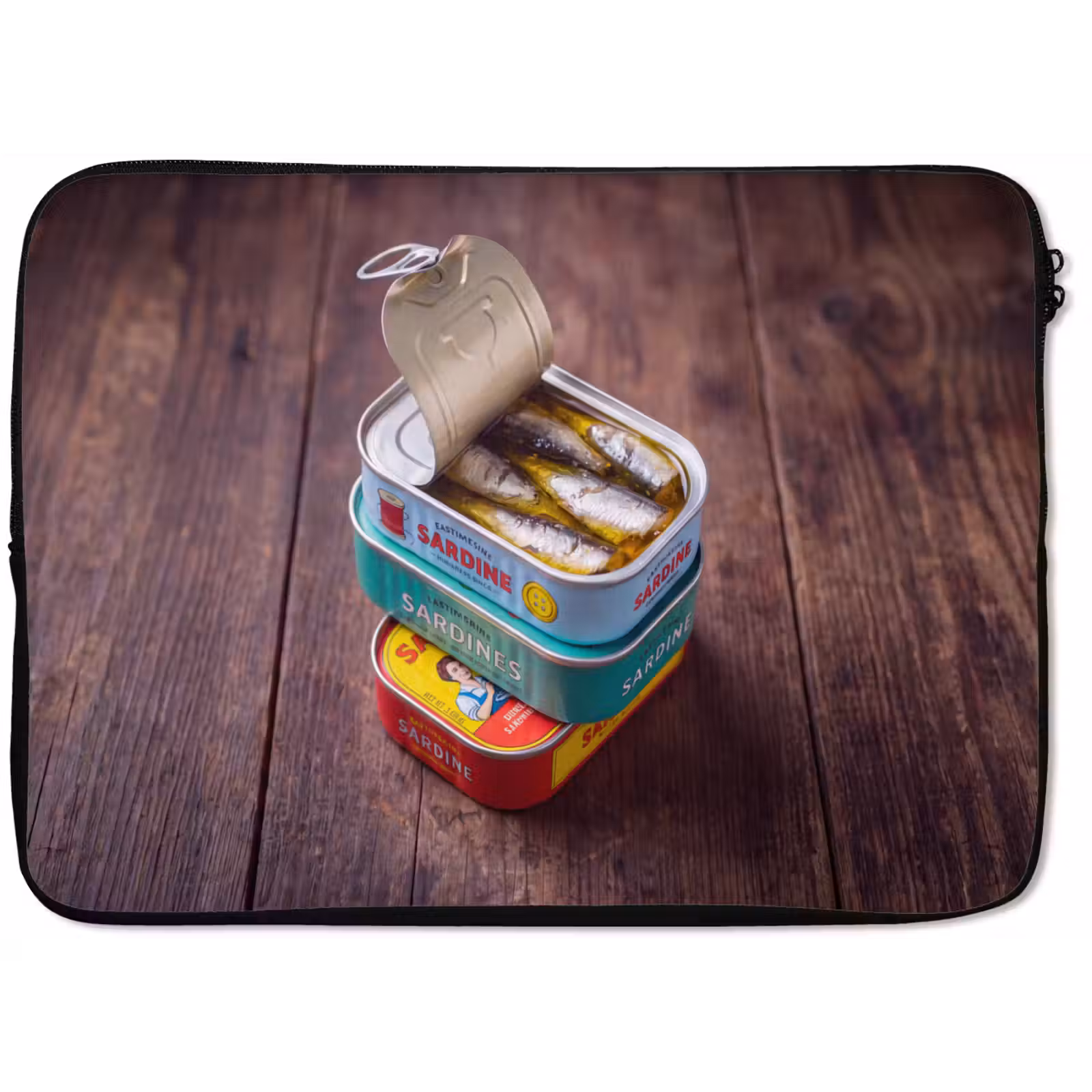 Laptophoes - Vis - Blikjes - Keuken — 1