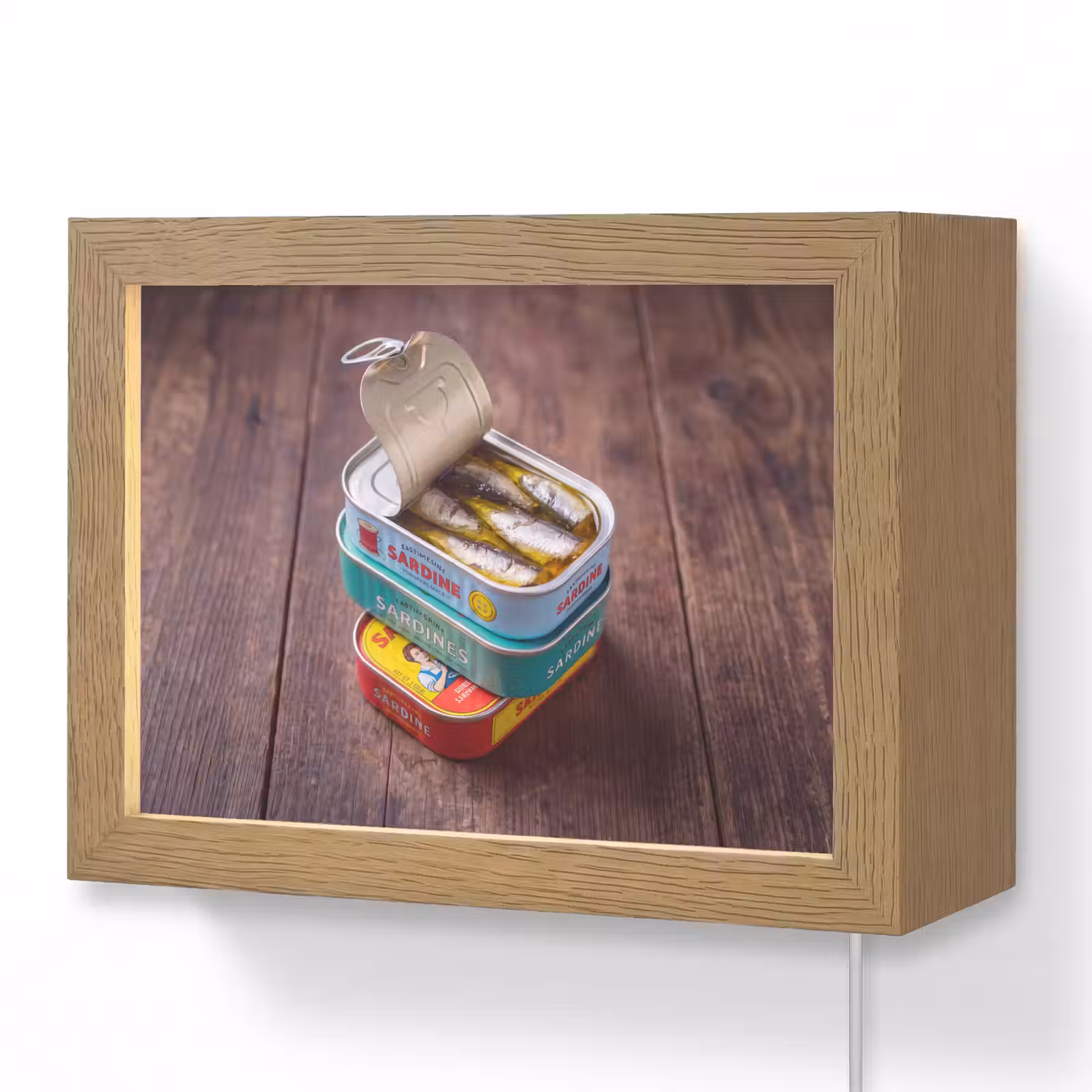 Lightbox - Wandlamp - Vis - Blikjes - Keuken — 1