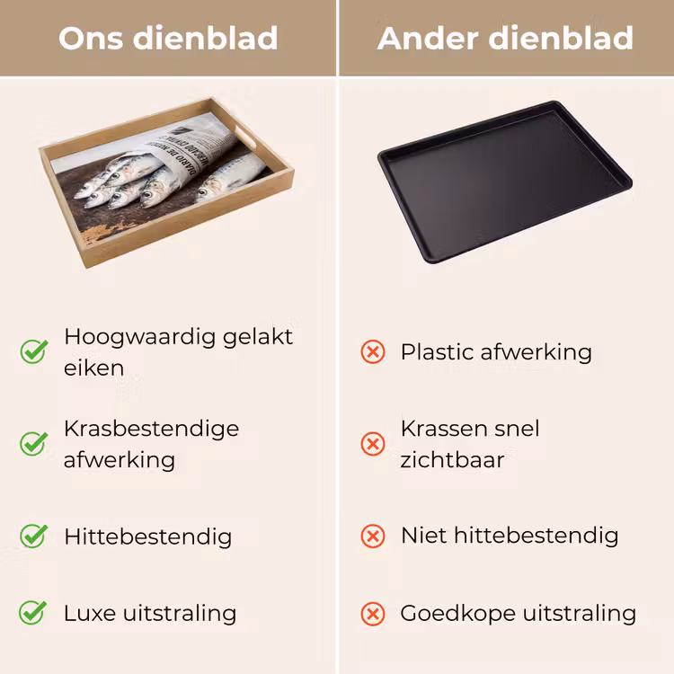Dienblad - Sardientje - krant - snijplank — 3