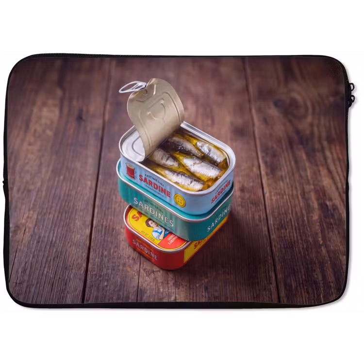 Laptophoes - Vis - Blikjes - Keuken — 1