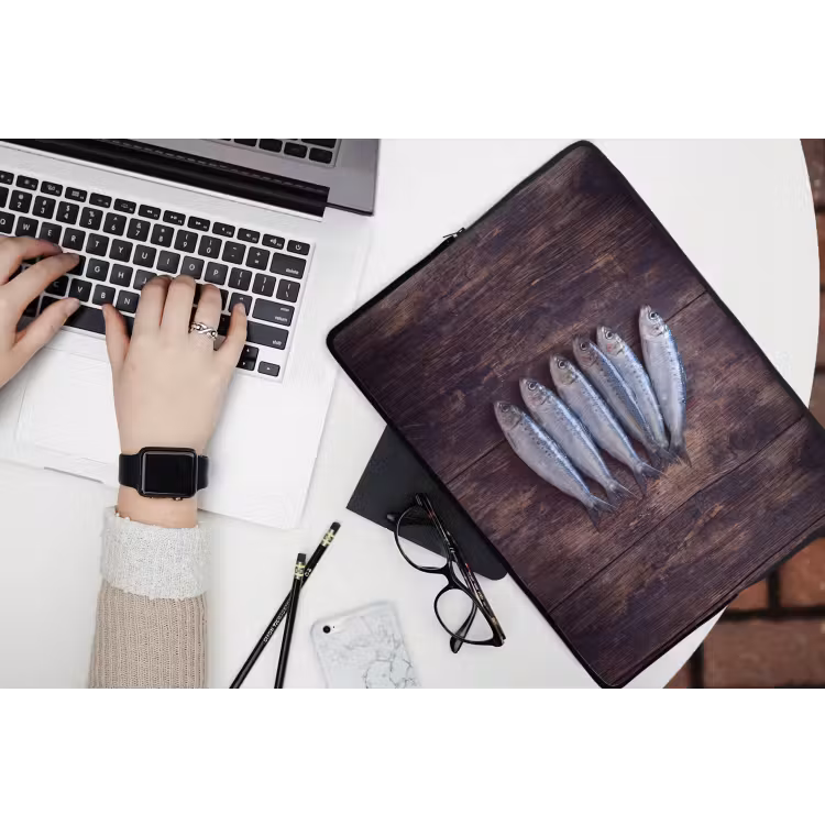 Laptophoes - Vis - Hout - Eten — 3