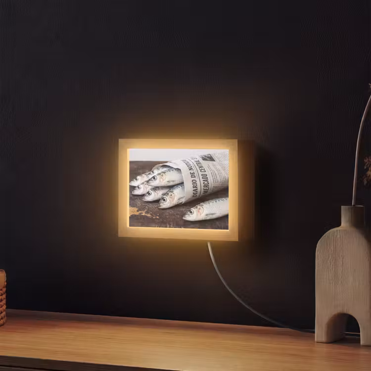 Lightbox - Wandlamp - Sardientje - krant - snijplank — 2