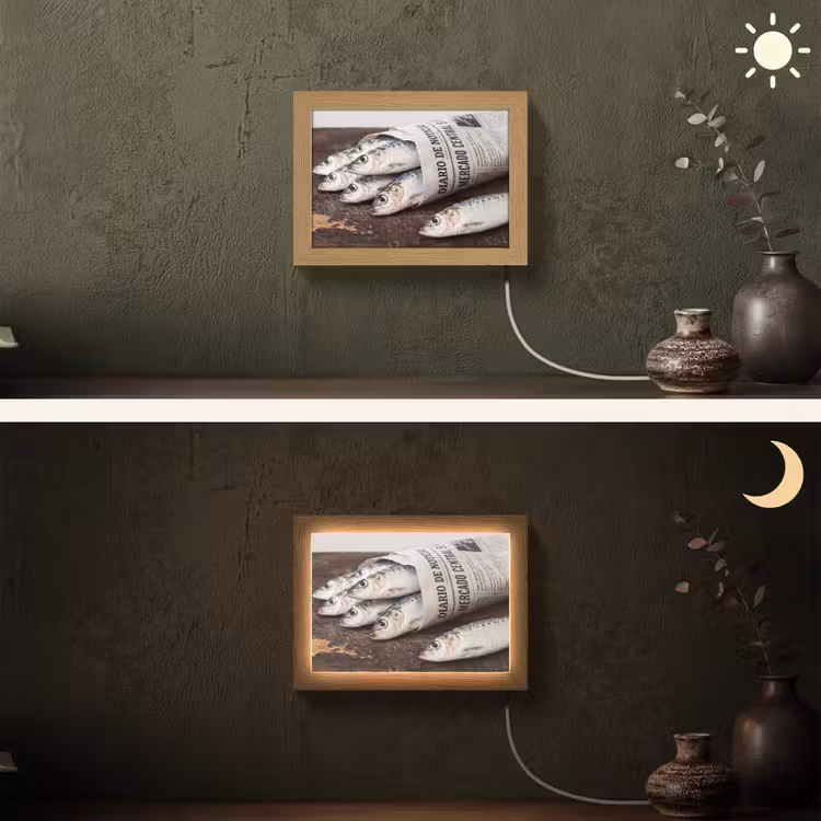 Lightbox - Wandlamp - Sardientje - krant - snijplank — 3