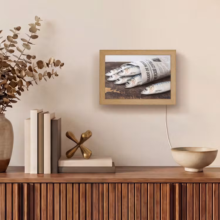 Lightbox - Wandlamp - Sardientje - krant - snijplank — 4