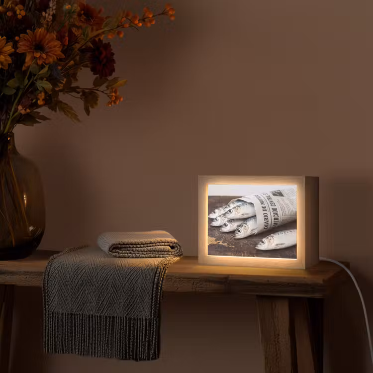 Lightbox - Wandlamp - Sardientje - krant - snijplank — 5