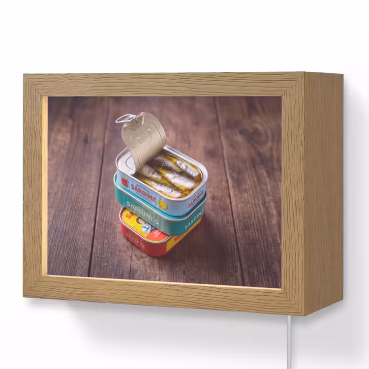 Lightbox - Wandlamp - Vis - Blikjes - Keuken — 1