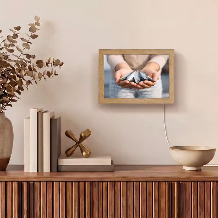 Lightbox - Wandlamp - Vis - Handen - Natuur — 4