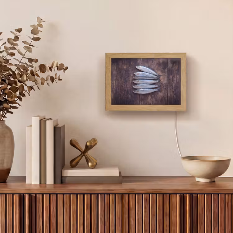 Lightbox - Wandlamp - Vis - Hout - Eten — 4