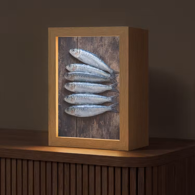 Tafellamp - Vis - Hout - Eten — 1