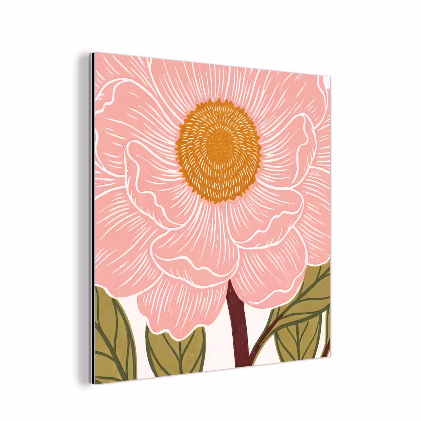Aluminium schilderij - Bloemen - Roze - Illustratie — 1