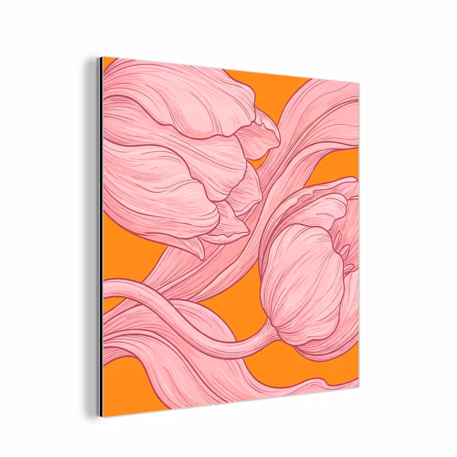 Aluminium schilderij - Roze bloemen - Modern — 1