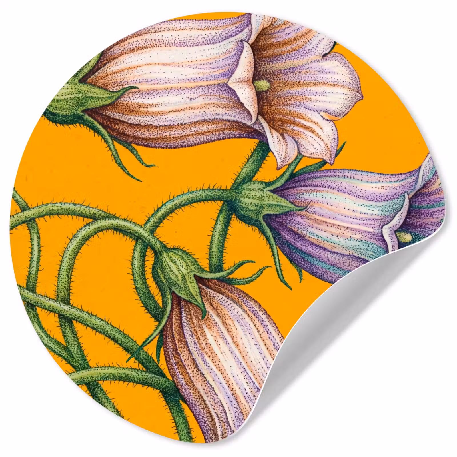 Behangcirkel - Bloemen - Botanisch - Geel — 1