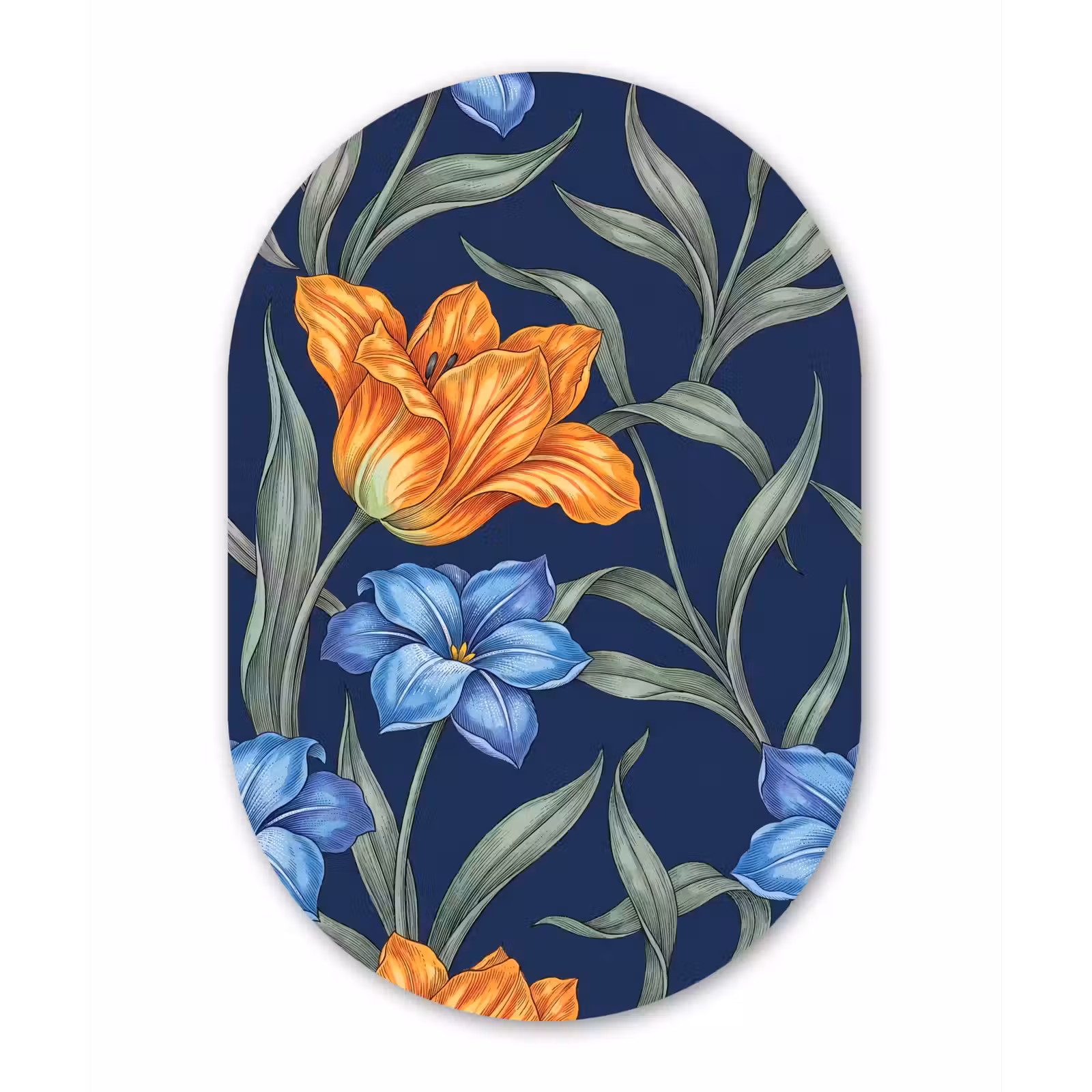 Muurovaal aluminium - Bloemen - Botanisch - Patroon — 1