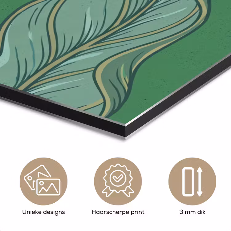 Aluminium schilderij - Bloemen - Groen - Illustratie — 7