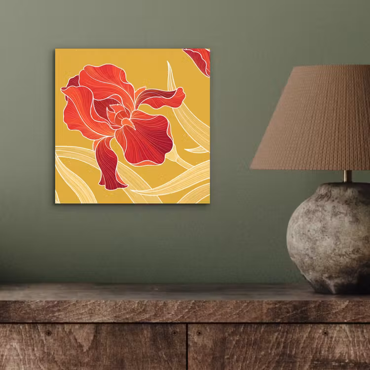 Aluminium schilderij - Bloemen - Illustratie - Rood — 3