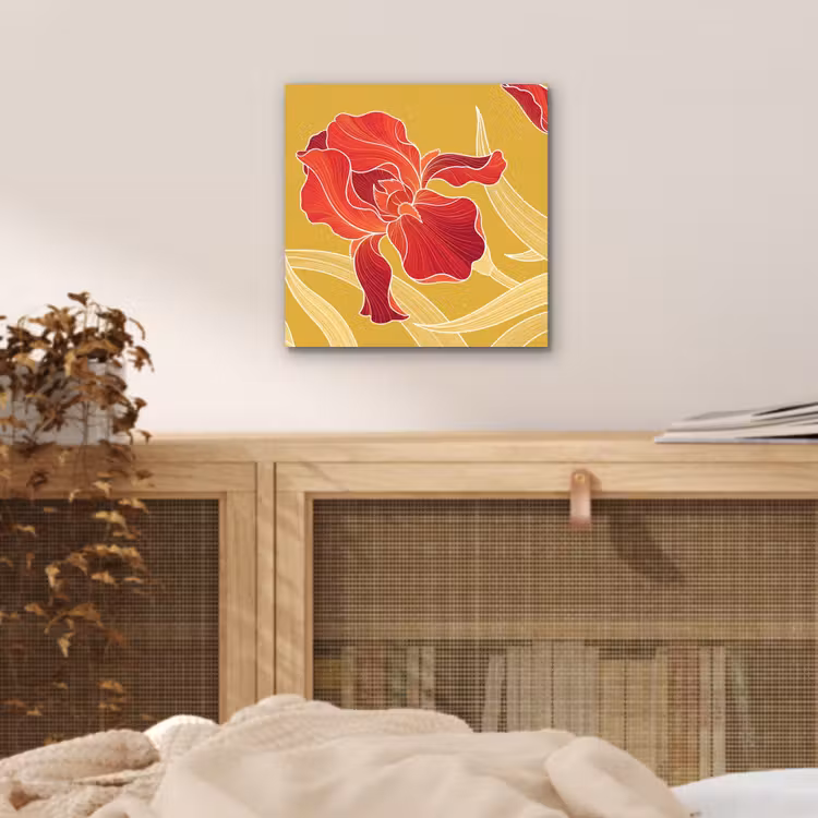 Aluminium schilderij - Bloemen - Illustratie - Rood — 4