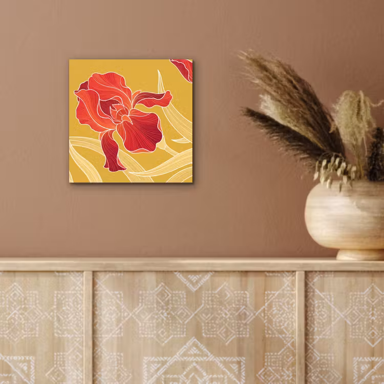 Aluminium schilderij - Bloemen - Illustratie - Rood — 5