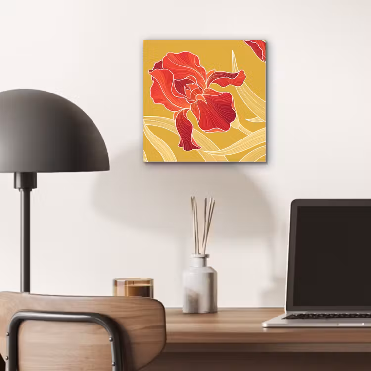 Aluminium schilderij - Bloemen - Illustratie - Rood — 6
